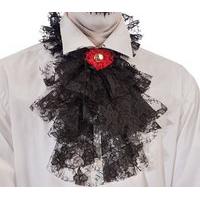 black red lace cravat tie