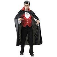 Black Cape Withred Collar Size Accessory For Superhero Super Hero Fancy Dress