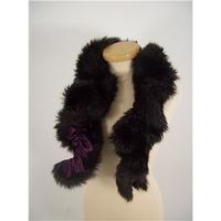 Black with a hint of purple Faux Fur Scarf