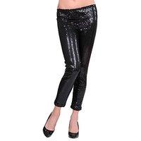 Black Sequin Leggings Costume For 50s 60s 80s Retro Fancy Dress Up Outfits