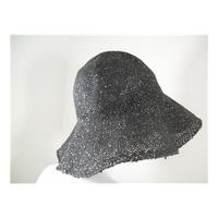 Black with Silver Lurex thread foldable Sun Hat