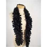 Black Crinkle Scarf with striking Circle embellishment