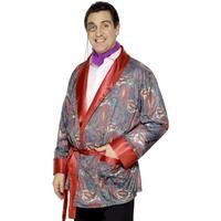 Blue Paisley Design Smoking Jacket.