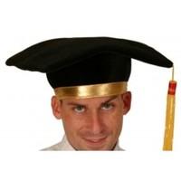 Black Mortar Board School Master Hat