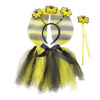 Black & Yellow Girls Bumble Bee Tutu, Wings, Headband & Wand Set