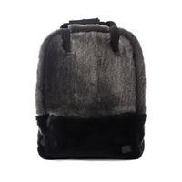 Black Faux Fur Backpack