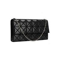 black patent geometric clutch bag