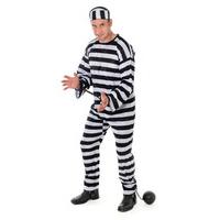 Black & White Striped Convict Costume