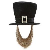 Black Irish Topper Withbrown Beard Felt Top Hats Caps & Headwear For Fancy