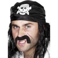 Black Pirate Bandana With Skull And Crossbones.