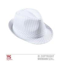 Black White Pinstriped Fedora For Gangster 50s Hen Party Fancy Dress Hats
