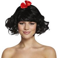 Black Snow White Wig With Red Bow