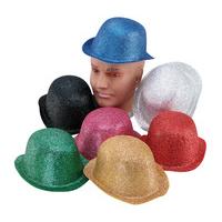 Black Glitter Carnival Bowler Hat
