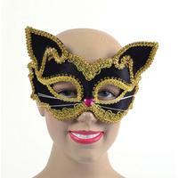 Black Gold Cat Masquerade Eye Mask