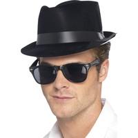 black flock blues brothers style hat pack of 2