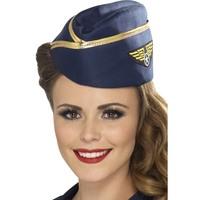 Blue & Gold Air Hostess Hat