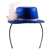 blue metallic tiara with hat