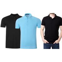 black medium mens plain polo shirt light