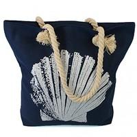 Black Ginger Beach Bag With Pocket Shell