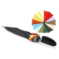 Black Auto Fold Golf Umbrella With Rainbow Inner