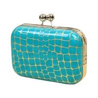 Bling Bling Stone Pattern PU Leather Kiss Clasp Evening Clutch Bag for Women