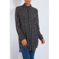 Black Monochrome Check Print Shirt