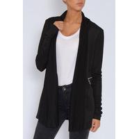 Black Draped Zip Detailed Jacket