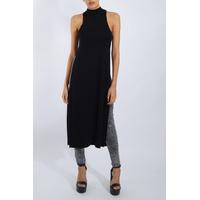 Black High Neck Double Split Maxi Top