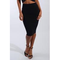 Black Slinky Midi Co Ord Skirt