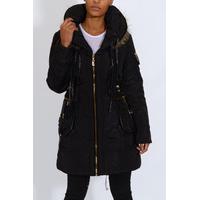 Black Padded Parker Coat