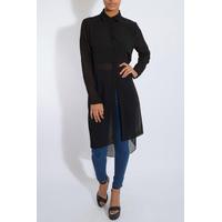 Black Oversized Longline Shirt