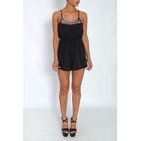 Black Jewel Embellished Playsuit