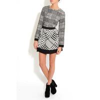 Black and White Contrasting Check Dress