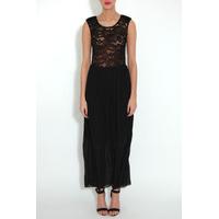 Black Lace Top Maxi Dress