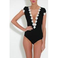 black daisy trim bodysuit