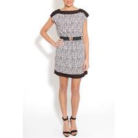 black and white dogtooth dress