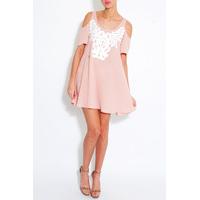 Blush Pink Cut Out Swing Dress