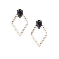 Black & Geometric Drop Earrings