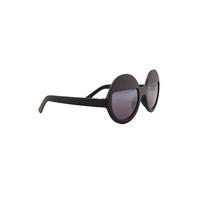 Black Matt Retro Round Half Cover Sunglasses