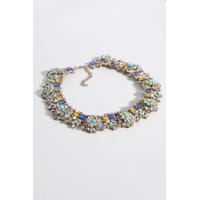 Blue Multi Jewel Collar Necklace