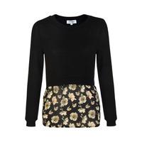 Black Floral Hem Jumper-8