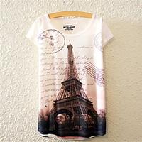 ble womens round neck 3d t shirt cotton blends short sleeve