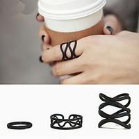 Black Queen Adjustable Ring Set Midi Rings(Set of 3)