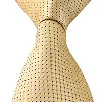 Blue Dots Yellow Jacquard Men Leisure Business Suit Necktie