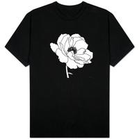 Black and White Print with Large White Flower