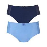 blue check two pack mesh midi briefs