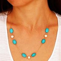 blue pendant necklaces alloy resin party daily casual jewelry