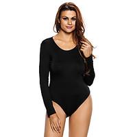 Black Cutout Back Long Sleeve Bodysuit