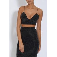 black lurex crop top