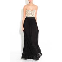 Black And Ivory Bustier Maxi Dress